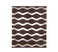 INTERBLIND | Estor Noche y Día Elegante 140x180 - Tamaño Tela 137x175 - Fácil Instalación Marrón