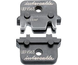 Intercable MPU UEFVS63 0,5-2,5 mm² 6,3 mm Inserto de presión para conexiones planas no aisladas con conector de conductor lateral, mordazas de prensado, pinzas de crimpado, mordazas de sujeción