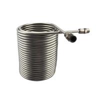 Intercambiador de Calor Bobina De Intercambiadores Calor Acero Inoxidable, Enfriador Mosto Inmersión, Tubo En Espiral Y Puerto 1/2 "y 3/8", Cerveza/vino For Elaboración Casera