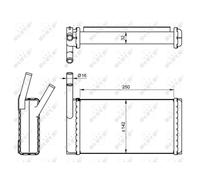 Calefactor Aletas refrigeración soldadas 54265 NRF para LAND ROVER DISCOVERY I