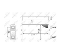 Calefactor Aletas refrigeración soldadas 54312 NRF para OPEL RENAULT NISSAN