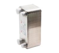 Intercambiador de calor de 32 placas de acero inoxidable, tipo placa soldada, calentador de agua SUS304 for suministro de agua caliente.(Different Side)