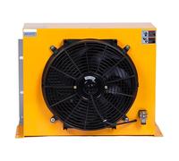 Intercambiador de calor de placas de aluminio AH1470T, 200 l/min, radiador de aceite hidráulico, enfriador de aire y aceite con ventilador Amplia aplicación(DC12)