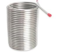 Intercambiador de calor, serpentín de enfriamiento de 19 m de longitud, enfriador de mosto de agua y cerveza de doble capa, serpentín de acero inoxidable de caja, tubo de 8 mm, enfriador de cerveza de