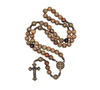 Intercession Nuestro Padre Sagrado Hecho A Mano Sólido Madera Rosario (St Benedict - Nogal)