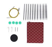 Interchangeable Circular Knitting Needles Set Ergonomisches Design Praktische Häkelnadeln Komplettes Zubehör für Strickbegeisterte und Anfänger Plastik Edelstahl 10 Paar