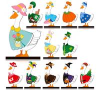 Interchangeable Seasonal Animal Wooden Decor Set (Goose)