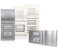 Intercomunicador de Puerta DoorLine Classic Blanco, Timbre, con conexión de abrepuertas eléctrico, teléfono Fijo y móvil como intercomunicadores Interiores, conexión a/b de 2 Cables