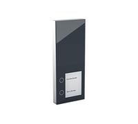 Intercomunicador de Puerta DoorLine Slim Antracita, Timbre, con conexión de abrepuertas eléctrico, teléfono Fijo y móvil como intercomunicadores Interiores, conexión a/b de 2 Cables
