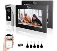 Intercomunicador de timbre de video, cámara de timbre 1080P con monitor de pantalla táctil de 7 pulgadas, detección de movimiento, múltiples métodos de desbloqueo