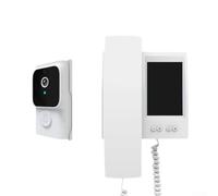 Intercomunicador de timbre de video, teléfono inalámbrico con monitor de diálogo Timbre de puerta de voz de 2 vías 1080P HD video inalámbrico para seguridad del hogar (blanco)