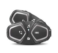 INTERPHONE Connect - Doble - Bluetooth para la comunicación de Motocicletas, Uso del piloto: piloto, Distancia de 300 Metros, autonomía de hasta 12 Horas, Radio, mp3, GPS, Impermeable, Universal.