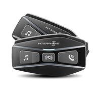 Interphone UCOM16 - Doble - Intercom Mesh 2.0 y tecnología Bluetooth 5.0, Uso grupal 24 Pilotos, Distancia 1.6Km, autonomía hasta 15 Horas, Mp3, GPS, IP67 a Prueba de Agua, Universal