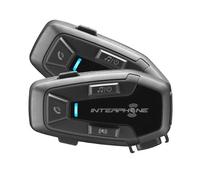 INTERPHONE UCOM7R - Doble - Bluetooth 5.2 Motorcycle Intercom extraíble y batería integrada 15 h Autonomía, 4 Moto 1 km, TFT y GPS Compatible, Impermeable, Auriculares 32 mm, para Todos los Cascos
