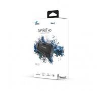 Cardo Spirit HD Motocicleta 2 Vías Bluetooth Sistema intercomunicador, Negro, Doble, Set de 2