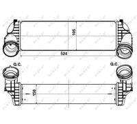 Intercooler, intercambiador NRF 30359 para OE 17517533475 - 17517809321