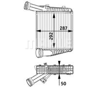 Intercooler Aluminio CI 142 000P MAHLE para PORSCHE VW AUDI