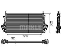 Intercooler Aluminio CI 191 000P MAHLE para SAAB OPEL CHEVROLET