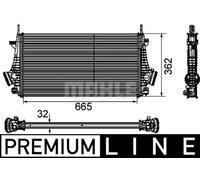 Intercooler Aluminio CI 191 000P MAHLE para SAAB OPEL CHEVROLET