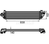 Intercooler Aluminio CI 198 000P MAHLE para VOLVO C30 S40 II V50 V40 Hatchback