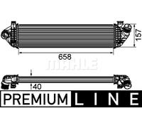Intercooler Aluminio CI 198 000P MAHLE para VOLVO C30 S40 II V50 V40 Hatchback