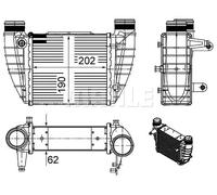 Intercooler Aluminio CI 486 000S MAHLE para AUDI SEAT