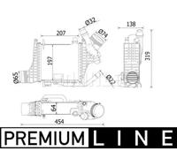 Intercooler Aluminio CI 541 000P MAHLE para MERCEDES-BENZ CLASE E Descapotable