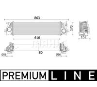 Intercooler Aluminio CI 554 000P MAHLE para VOLVO XC90 II V60 I S90 II XC60 II