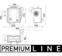 Intercooler Aluminio CI 639 000P MAHLE para MERCEDES-BENZ SLK CLASE S CLASE C