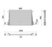 Intercooler Aluminio CI 711 000P MAHLE para AUDI VW