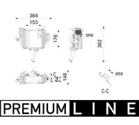 Intercooler Aluminio CI 737 000P MAHLE para MERCEDES-BENZ CLASE C CLASE C Coupé