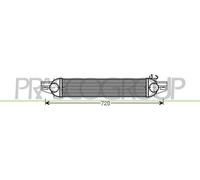 PRASCO Intercooler Para Fiat Qubo 1.3 D Multijet Fiorino Furgón/Combi Peugeot