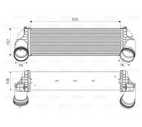 Intercooler, intercambiador Valeo 818562 para OE 17517533475 - 17517809321
