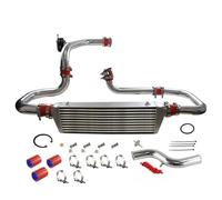 Intercooler para turbo Ajuste para Integra D15D16 B16 B18 90-93 DC2 94-01 Ajuste para Civic EG 92-95 EK 96-00 Del Sol 93-97 Kit de intercooler delantero Enfriador de aire de turbo(Red)
