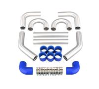 Intercooler para turbo Piezas del motor Sistema de refrigeración 2,5 '63 mm Turbo Intercooler Tubo de tubería de aluminio Tubo+abrazaderas en T Mangueras de silicona Enfriador de aire de turbo