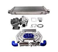 Intercooler para turbo T3 Universal Turbo 0,63 A/R + Intercooler + Kit de tuberías de Intercooler de 2,5" y 64 mm Enfriador de aire de turbo