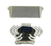 Intercoolers Intercambiador Turbo Intercooler Aluminio Universal 550x220x52mm + 12 Uds Tubo Manguera Aleta De 2,25 Entrada/salida 57mm