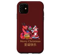Intercultural Christmas Illustration Kung Fu Dragon Carcasa para iPhone 11