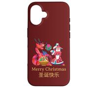 Intercultural Christmas Illustration Kung Fu Dragon Carcasa para iPhone 16