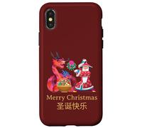 Intercultural Christmas Illustration Kung Fu Dragon Carcasa para iPhone X/XS