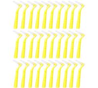 Interdental Brushes 30 Pack L-Shaped Yellow - Picks dentales para la limpieza del té y el cuidado de las encías, eliminación de placa, higiene oral para Braces Bridges Implants Easy Grip Handle uso