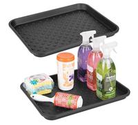 InterDesign - Bandeja Protectora antigoteo para Debajo del Fregadero para Armario de Cocina, baño, Entrada, Paquete de 2, Color Negro
