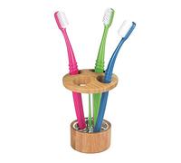 InterDesign Formbu vanidad Bandeja, bambú, Transparente/bambú, Toothbrush Stand