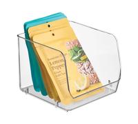 InterDesign iDesign - Contenedor de almacenamiento apilable de plástico reciclado con frente abierto, colección Linus, transparente