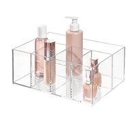 iDesign InterDesign Organizador para armario de tocador para guardar accesorios de maquillaje y belleza, 5 compartimentos, transparente y cosmético, 5 secciones