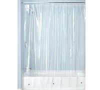 InterDesign PEVA - Revestimiento de Ducha de Calibre 3, Transparente, 182,88 x 182,88 cm