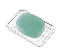 InterDesign Royal Jabonera de plástico para Fregadero o Ducha - Diseño Estriado de Ahorro de jabón - Rectangular, Transparente, Clear, 3.50" x 5.25"