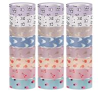 Interdruk 24 rollos de cintas washi - Cintas de enmascarar - Juego de cintas decorativas coloridas para álbumes de recortes, diarios de viñetas, envoltura de regalos y decoración - 120 metros de largo