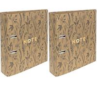 Interdruk Archivador de palanca A4 75 mm - Marrón Natural Kraft - Botanique (Paquete de 2)