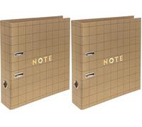 Interdruk Archivador de palanca A4 75 mm - Marrón Natural Kraft - Geo (Paquete de 2)